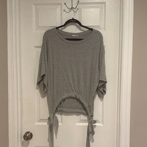 GAP Heather Gray Tie-Hem Top